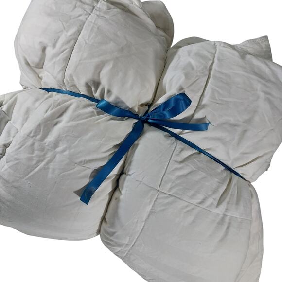 FIELDCREST! FAB CREAM OVERFILLED DOWN COMFORTER, 100% COTTON COVER! SZ QUEEN! - Picture 1 of 10